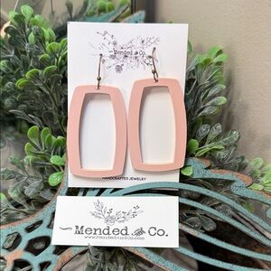 Mended & Co. Blush Pink Geometric Earrings
